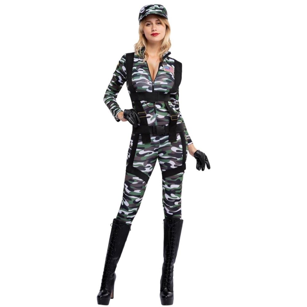 Spooktacular Creations Women’s Paratrooper Army Jumpsuit